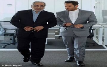 چهره دیدنی «مهران مدیری» در کنار «رضا گلزار» /عکس