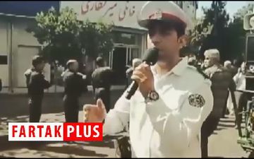 مداحی مأمور راهنمایی و رانندگی در عزاداری امام حسین(ع) +فیلم 