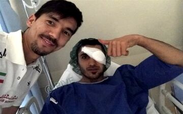 ۶ بخیه روی پلک بازیکن تیم ملی