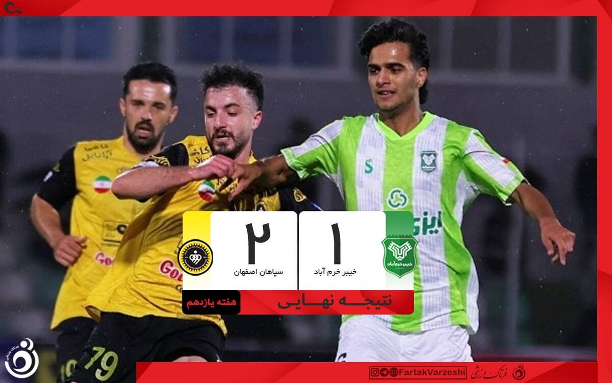 خلاصه بازی خیبر ۱ - سپاهان ۲؛ کامبک طلایی سپاهان مقابل خیبر