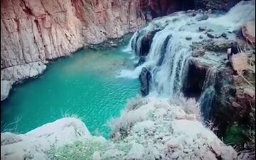 آبشار زیبا در دل طبیعت روستای "آب بید بوان"