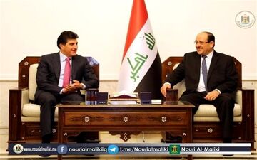 دیدار مالکی و بارزانی؛ تاکید بر تشکیل سریع دولت