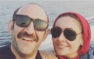خوشگذرانی آقای بازیگر و همسرش در دریا