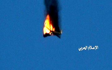 پدافند موشکی یمن یک فروند هواپیمای مهاجم ائتلاف سعودی را ساقط کرد