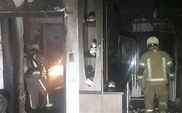  نجات ۲۰ نفر از میان آتش و دود + تصاویر