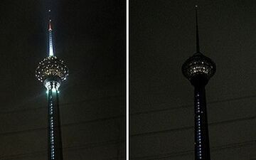 لحظه خاموش شدن چراغ های برج میلاد در ساعت زمین + فیلم