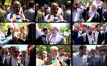 مسئولان کشور در راهپیمایی روز قدس چه گفتند؟ + فیلم