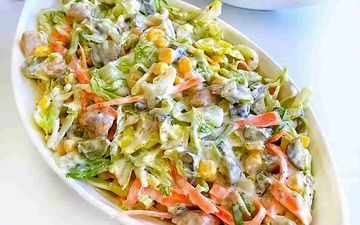 طعم بهار با سالاد مرغ و کلم برگ + آمورش تهیه