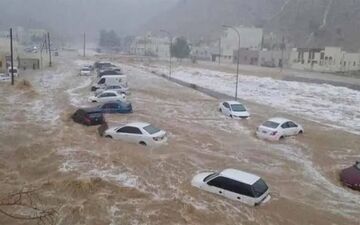 عکس | باران شدید و سیلاب در عمان
