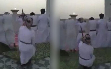 اقدام جنون آمیز مرد جوان با نمازگزاران+فیلم