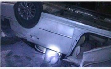 مرگ زوج جوان در واژگونی خودرو