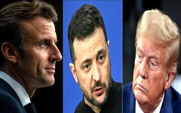 دیدار «زلنسکی» با «ماکرون» و «ترامپ» + ویدئو