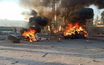 انفجار مهیب در شهر سرمدا استان ادلب سوریه