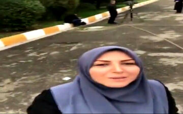 پشت صحنه ضبط خبر زوج مجری + فیلم