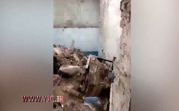 ریزش سقف گنبد حمام تاریخی نیشابور همزمان با زلزله 6 ریشتری مشهد