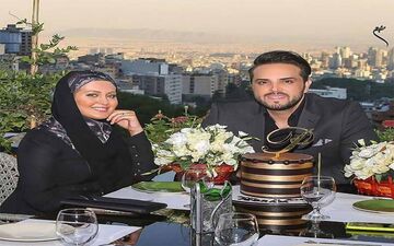 جشن تولد مجری معروف تلویزیون به همراه همسرش + عکس