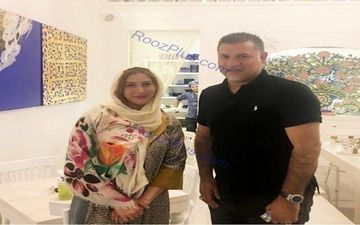عکس یادگاری فریبا نادری با اسطوره فوتبال ایران