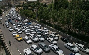 ترافیک سنگین در محور چالوس و هراز