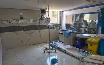 تصاویر دوربین‌های مداربسته از تخریب بیمارستان فارابی کرمانشاه در پی حمله اسرائیل