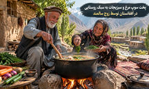 ویدئو | پخت سوپ مرغ و سبزیجات به سبک روستایی در افغانستان توسط زوج سالمند