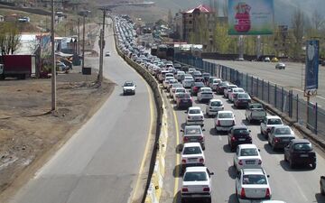 ترافیک فوق سنگین در محور هراز