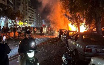 ویدئویی از ساختمانی که در بیروت هدف قرار گرفته است!