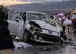 عروس جوان در راه خانه جان باخت؛ واژگونی ماشین عروس در آزادگان