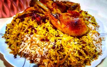 رشته پلو با مرغ زعفرانی بسیار خوشمزه و مجلسی رو فقط این طوری بپز