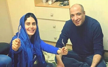 ناهار کاری امیر جعفری و الناز شاکردوست روی پتو!‌ + عکس