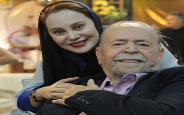 ژست صمیمی آرام جعفری در کنار استاد کشاورز (عکس)