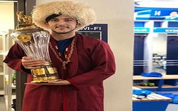 حضور سردار آزمون با لباس ترکمنی در جشن قهرمانی زنیت + فیلم 