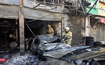 یک فوتی در آتش سوزی مغازه مکانیکی