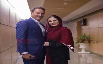 تیپ و ژست آرام جعفری به همراه همسرش در یک مراسم (عکس)