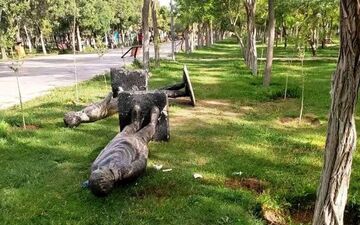 مرگ هولناک یک کودک بر اثر سقوط مجسمه در پارک+ عکس