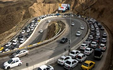  ترافیک سنگین در چالوس و هراز/گردوخاک در جاده‌های ۳ استان 