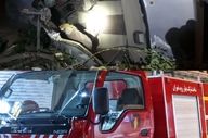 مصدومیت دو نفر بر اثر واژگونی خودرو در محور کرمانشاه - بیستون 