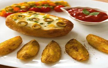 برای ناهار یکی از ساده‌ترین و خوشمزه‌ترین غذا هارو فقط با سیب زمینی درست کن | طرز تهیه سیب زمینی شکم پر