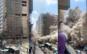 ویدیو | لحظات دلهره‌آور از ریزش آوار ساختمان ۱۸ طبقه / فاجعه وحشتناک 
