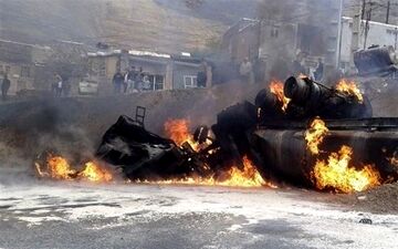  واژگونی تانکر سوخت در جاده بندرعباس میناب دوکشته برجای گذاشت