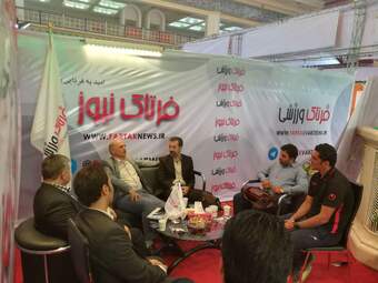 گزارش تصویری بازدید دکتر رشیدی مدیرعامل و اعضای کادر فنی باشگاه راه آهن تهران از غرفه فرتاک نیوز و فرتاک ورزشی