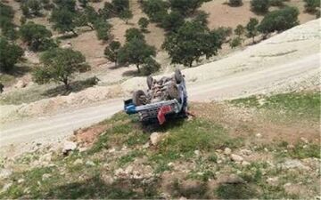 مرگ ۲ سرنشین بر اثر سقوط و آتش‌سوزی خودرو در تالش

