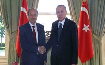 دیدار اردوغان با نخست‌وزیر قبرس شمالی