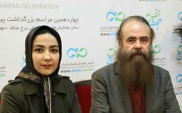 تیپ امیرحسین شریفی و همسر جوانش دیشب در یک جشن! + عکس