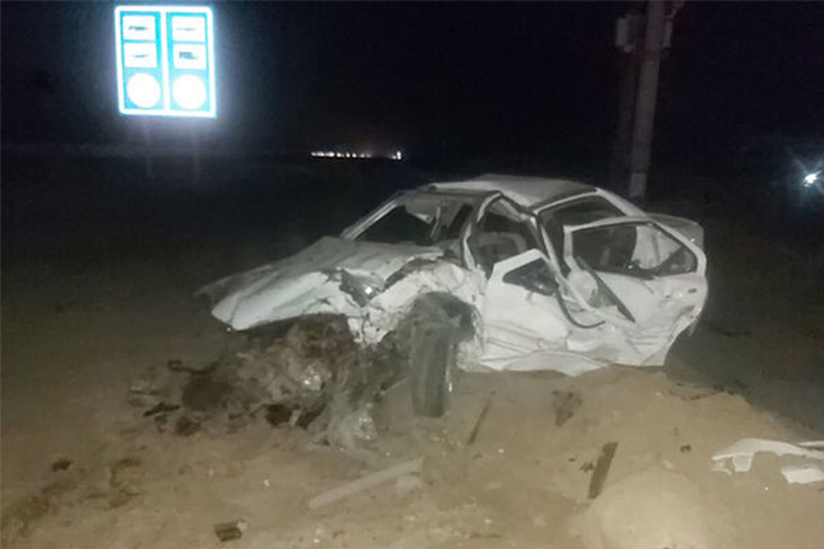 سانحه مرگبار در شیروان؛ پراید با تیر برق برخورد کرد، ۲ نفر جان باختند

