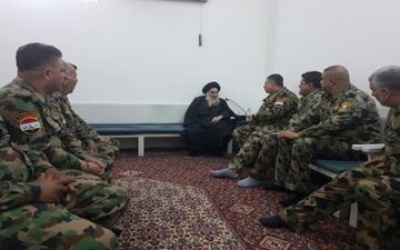 دیدار آیت‌الله سیستانی با مجروحان ارتش عراق