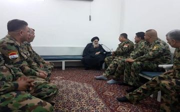 دیدار آیت‌الله سیستانی با مجروحان ارتش عراق