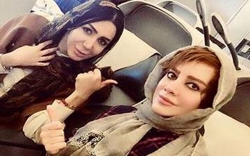 تیپ و ظاهر شراره رخام و فرناز امینی در راه برگشت به ایران