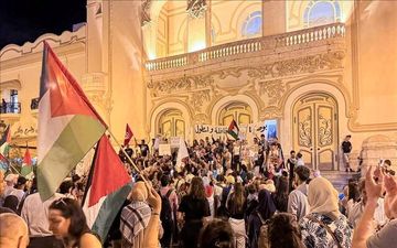 تجمع فعالان تونسی در حمایت از غزه
