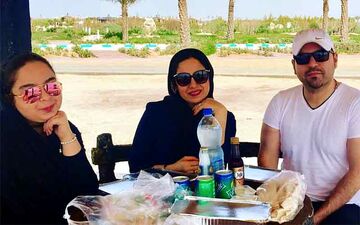 خوشگذرانی شهرام قائدی به همراه همسر و دخترش + عکس