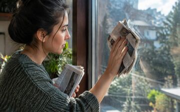 ترفندهای ساده برای درخشش آینه با استفاده از روزنامه